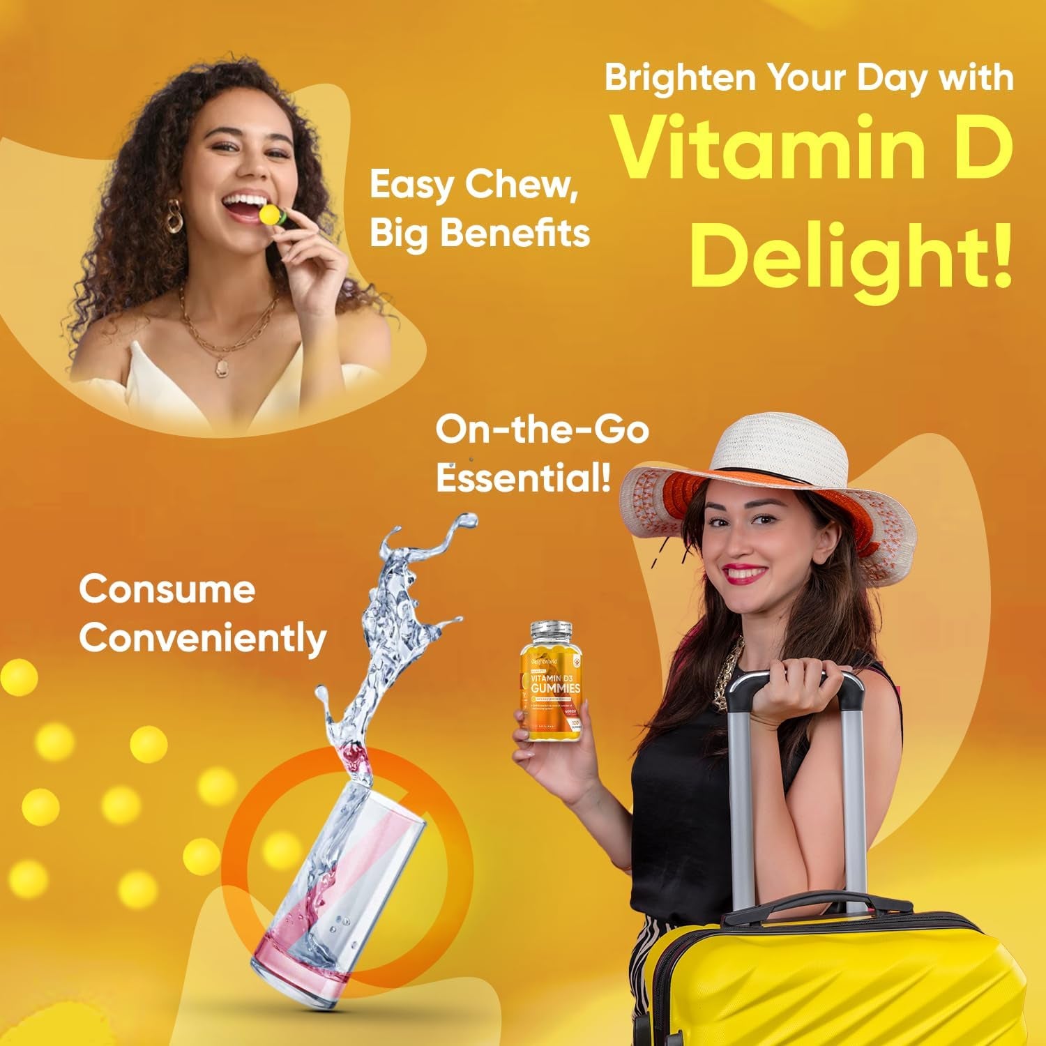 Vitamin D Gummies Adults 4000IU - Sugar-Free - 4 Months Supply - Natural Lemon Flavour - 120 Chewable Vitamin D3 Gummies - Vegetarian Friendly - High Strength Vitamin D Supplement - GMO & Gluten Free