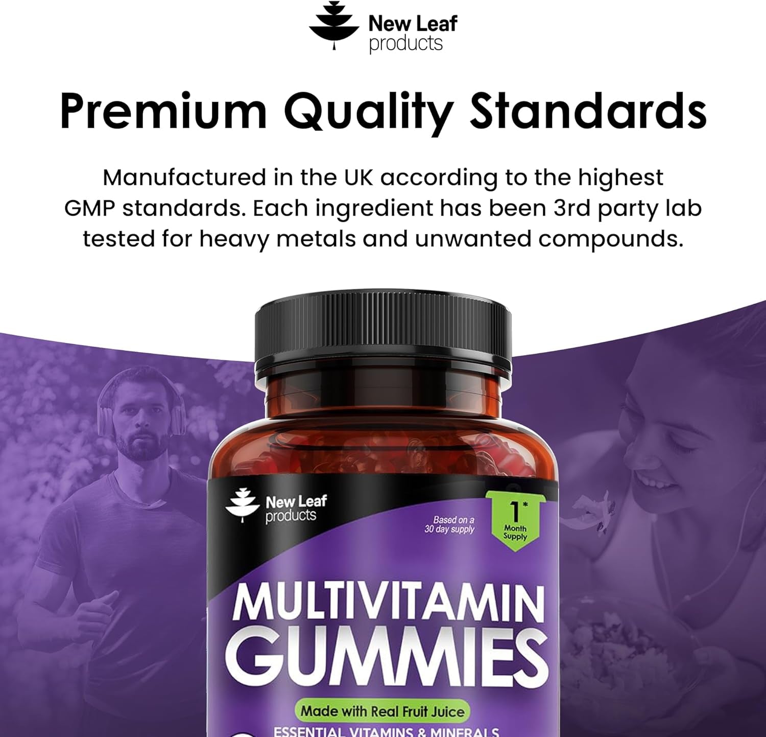 Multivitamin Gummies High Strength for Men Women - Vegetarian +14 Essential Vitamins & Minerals - Gluten Free, Non-Gmo Multi Vitamins Chewable Adults Vitamin C a D E B12 B6 & Biotin, Zinc & Iodine