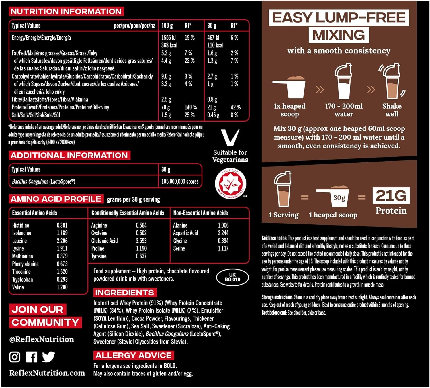 Nutrition 100% Whey Protein - 80% Pure Whey Protein - EAA Amino Acids - No Added Sugar - Whey Protein Powder for Pre Workout & Post Workout Recovery (Chocolate, 2Kg, 66 Servings)