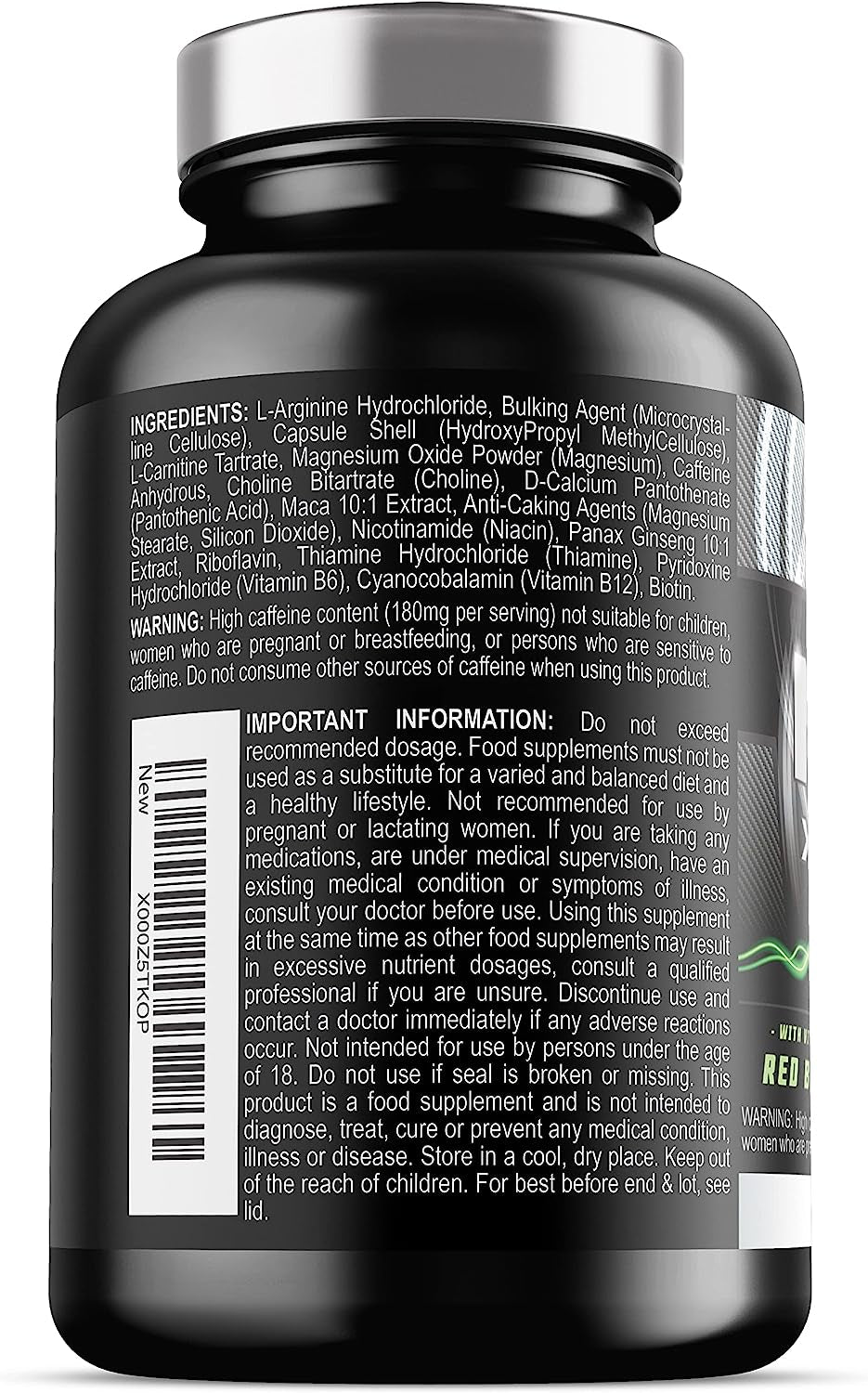 NO2 Xtreme - Nitric Oxide Supplement - Pump Pre Workout Tablets - with L Arginine, Niacin and Caffeine - Vegetarian & Vegan Nitric Oxide Supplements for Men and Women (120 Capsules)