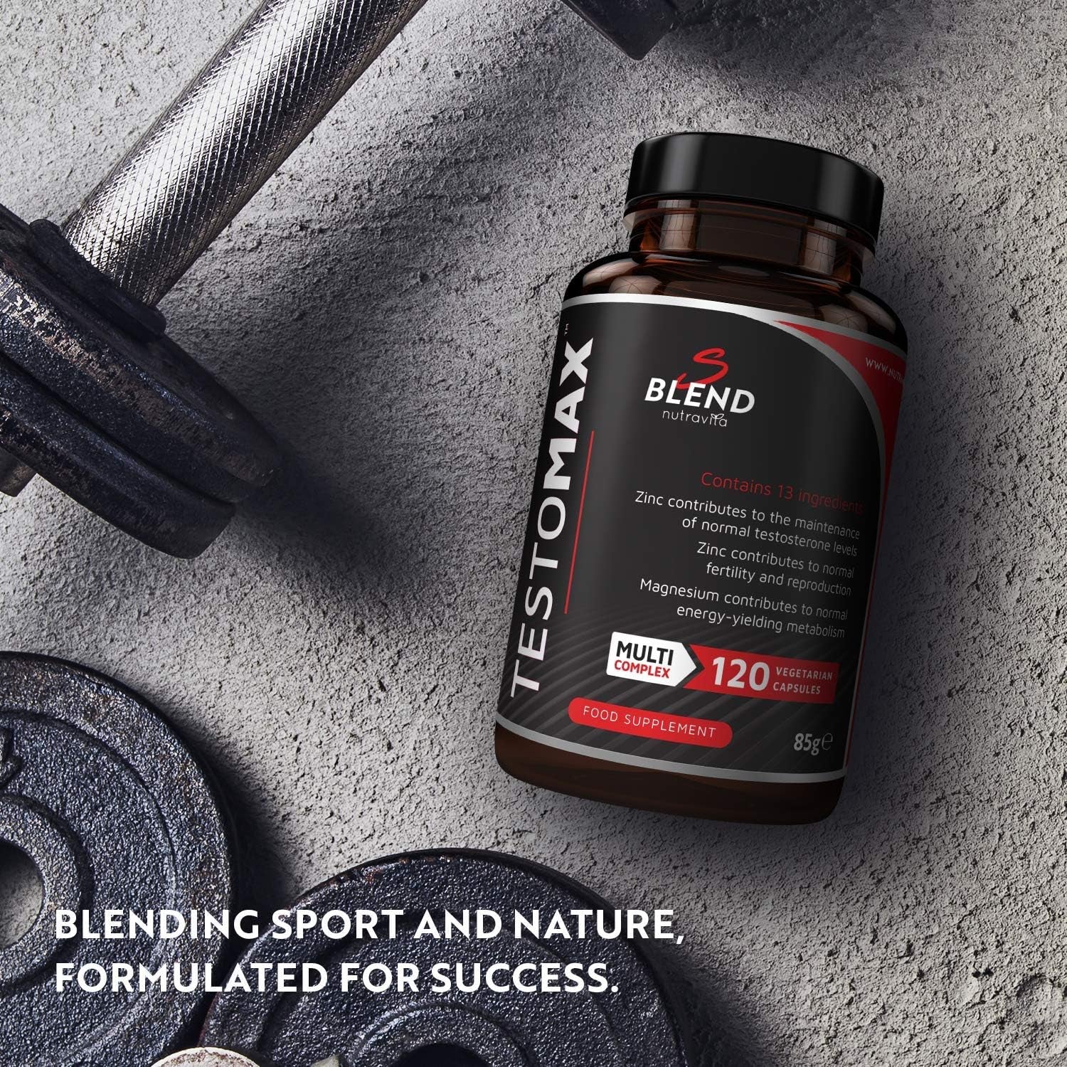 TESTOMAX Testosterone Booster for Men - 13 Powerful Active Ingredients & Vitamins Including Zinc, Maca Root Extract, Fenugreek, Ginseng - Made in the UK by