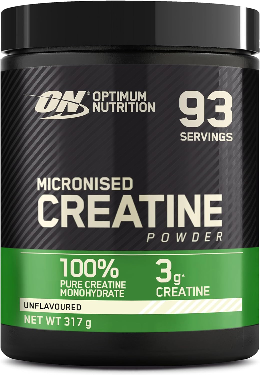 Micronised Creatine Powder, 100% Pure Creatine Monohydrate Powder for Performance and Muscle Power, Unflavoured Shake, 93 Servings, 317 G