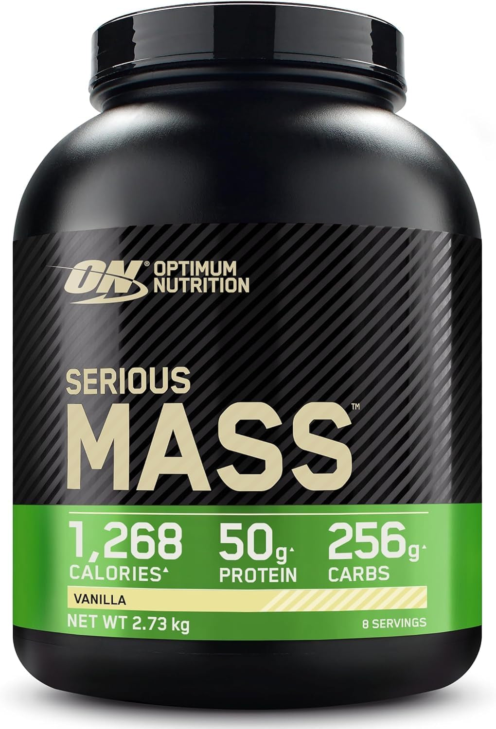 Serious Mass Protein Powder with Creatine, Glutamine, 25 Vitamins &amp; Minerals, High Calorie Mass Gainer, Vanilla Flavour, 8 Servings, 2.73Kg, Packaging May Vary