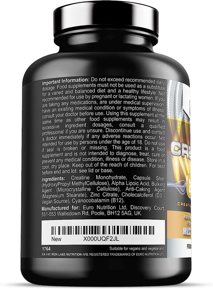 Creatine Capsules - 4,200Mg per Serving X 40 Servings - Creatine Monohydrate Enhanced with ALA - Creatine Tablets Suitable for Men and Women (240 Capsules)