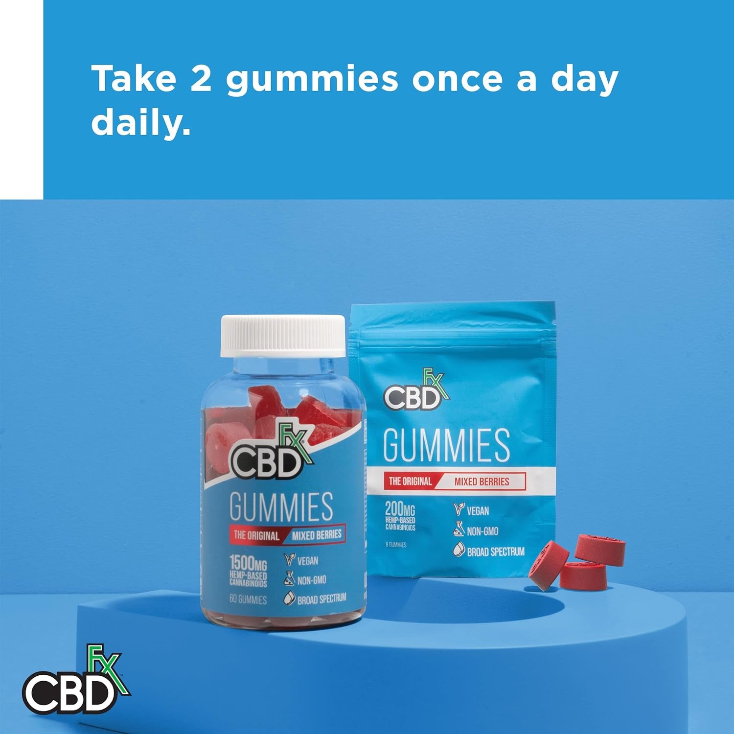 1500Mg CBD High Strength Vegan Mixed Berry Gummies 25Mg CBD per Gummy 60X Bottle (30 Days) - CBD Vegan Gummies, Gluten Free, Non-Gmo, All Natural &amp; No THC