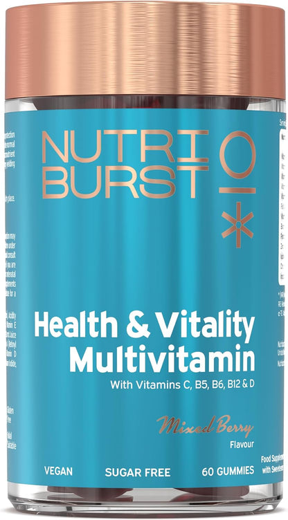 Multivitamins Health &amp; Vitality Gummy Liposomal C B5 B6 B12, D - Plant Based, Sugar Free Supplement - 60 Gummies 1 Month Supply - Healthy Nutrition Suitable for Vegetarians and Vegans