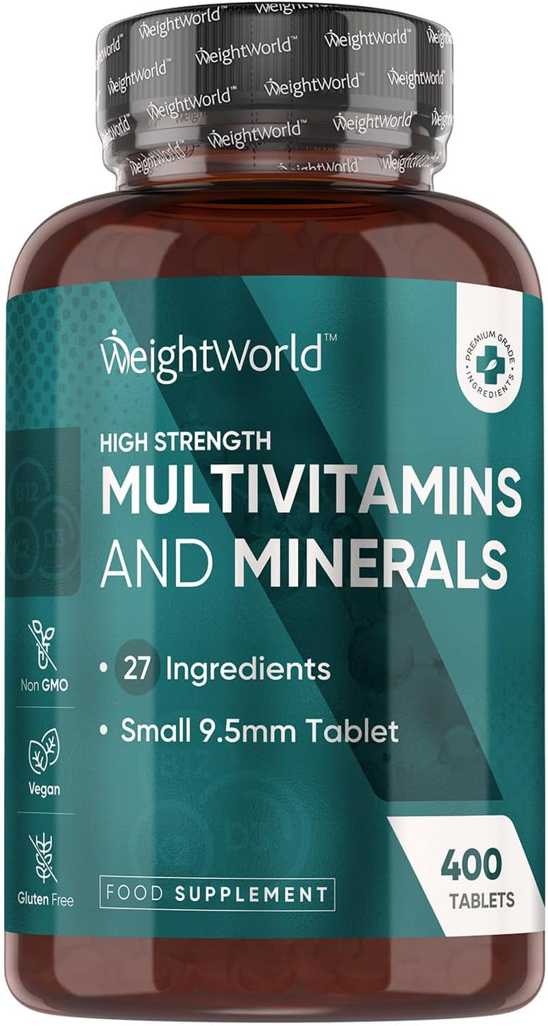 Multivitamin Tablets for Men &amp; Women - 400Tablets (1+ Year Supply) 1 Tablet a Day with Water - with 27 Essential Multivitamins and Minerals like Iron, Zinc,&amp; Vitamin D - 9.5Mm Vegan Micro Tablets