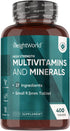 Multivitamin Tablets for Men & Women - 400Tablets (1+ Year Supply) 1 Tablet a Day with Water - with 27 Essential Multivitamins and Minerals like Iron, Zinc,& Vitamin D - 9.5Mm Vegan Micro Tablets