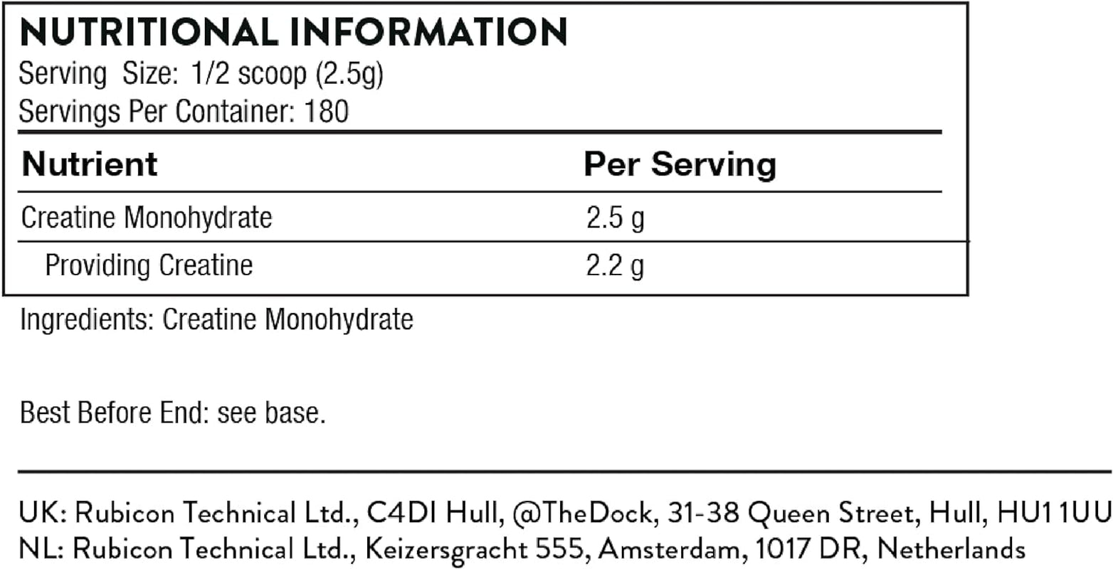 Creatine - for Physical Endurance, Strength and Lean Body Mass - 450G