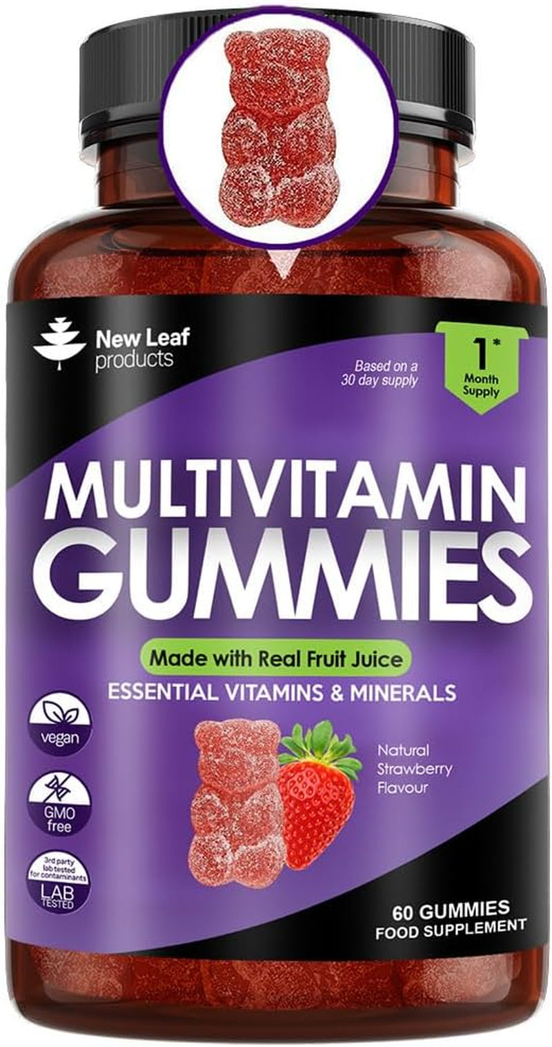 Multivitamin Gummies High Strength for Men Women - Vegetarian +14 Essential Vitamins &amp; Minerals - Gluten Free, Non-Gmo Multi Vitamins Chewable Adults Vitamin C a D E B12 B6 &amp; Biotin, Zinc &amp; Iodine