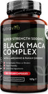 Maca Root Capsules 5000Mg (High Strength) – 180 Vegan Black (6 Month Supply) Not Tablets 100% Peruvian with L-Arginine, Panax Ginseng & Pepper Made in UK by