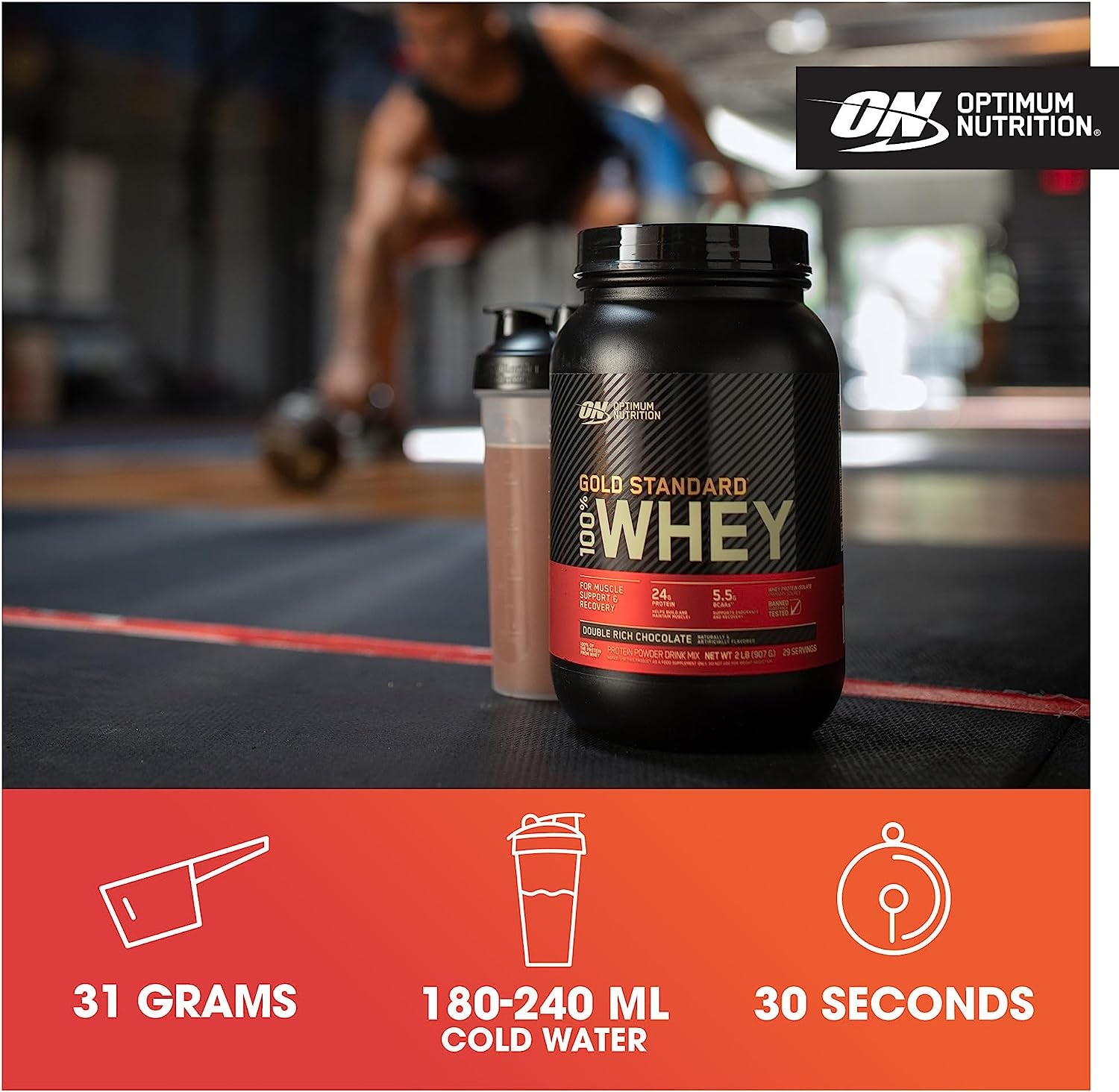 Gold Standard 100% Whey Protein, Muscle Building Powder with Naturally Occurring Glutamine and BCAA Amino Acids, Cookies and Cream Flavour, 28 Servings, 896 G