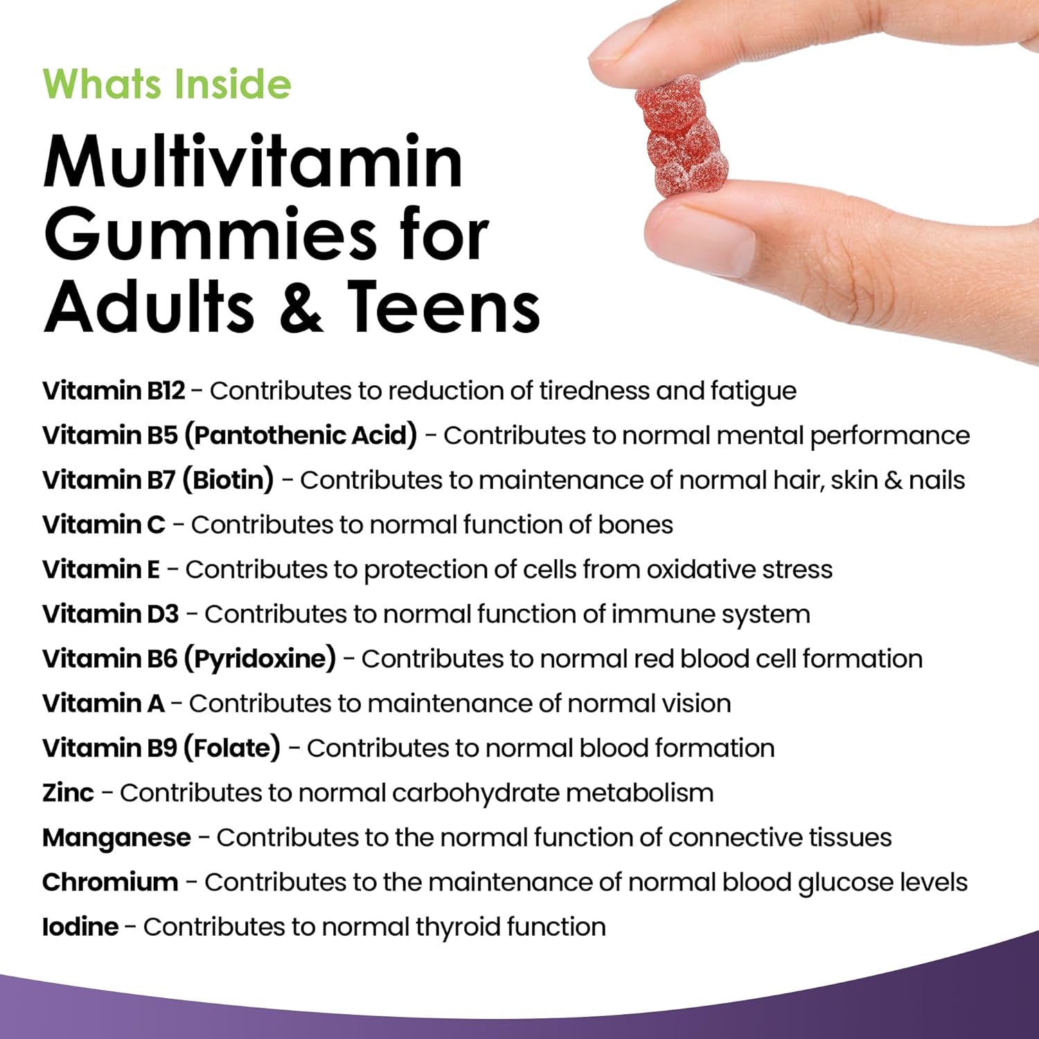 Multivitamin Gummies High Strength for Men Women - Vegetarian +14 Essential Vitamins &amp; Minerals - Gluten Free, Non-Gmo Multi Vitamins Chewable Adults Vitamin C a D E B12 B6 &amp; Biotin, Zinc &amp; Iodine