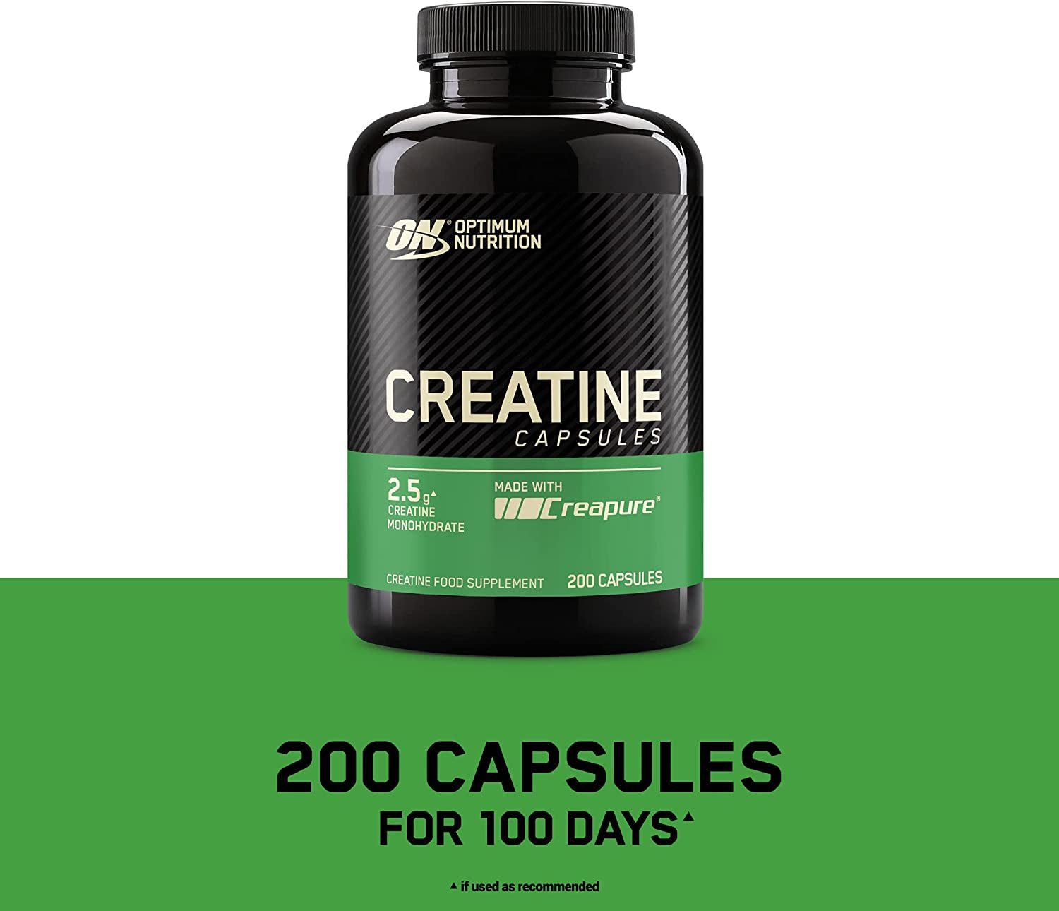 Creatine Capsules with 2500 Mg of Unflavoured Creatine Monohydrate per Serving, Creatine Food Supplement Capsules to Support Performance, 100 Servings, 200 Capsules