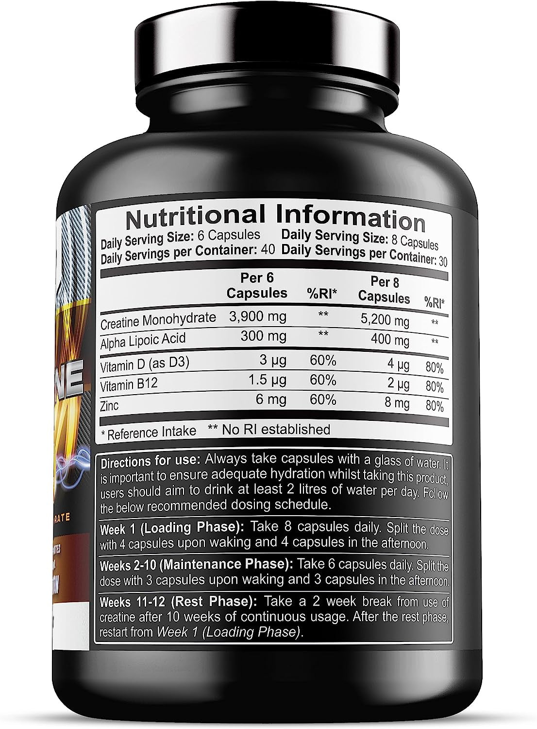 Creatine Capsules - 4,200Mg per Serving X 40 Servings - Creatine Monohydrate Enhanced with ALA - Creatine Tablets Suitable for Men and Women (240 Capsules)