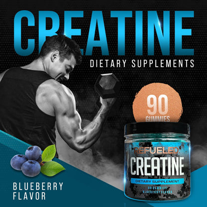 Creatine Gummies - Muscle Growth &amp; Strength Supplement - 90 Count - Natural Ingredients - Boosts Energy &amp; Endurance - Post-Workout Recovery - Tasty &amp; Convenient Daily Creatine