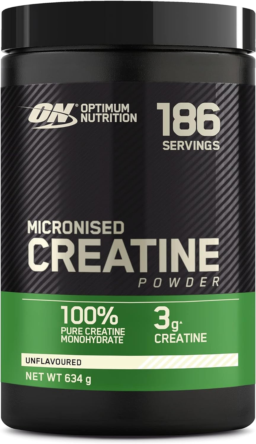 Micronised Creatine Powder, 100% Pure Creatine Monohydrate Powder for Performance and Muscle Power, Unflavoured Shake, 186 Servings, 634 G